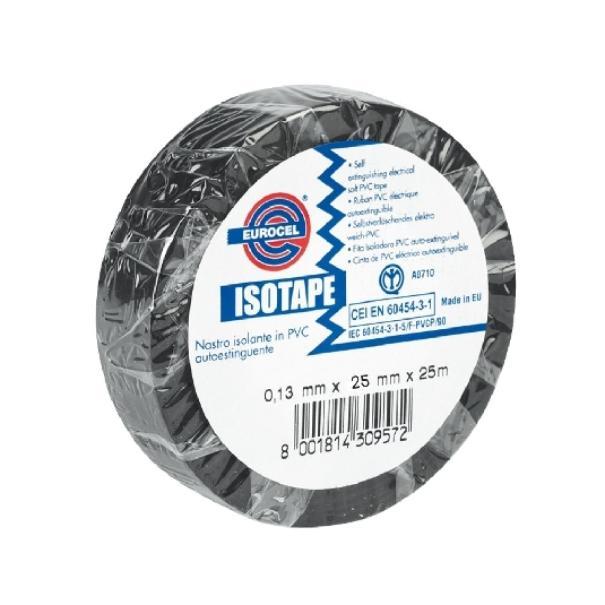 Nastro isolante Eurocell isotape nero 25mmx25mt