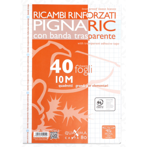 Ricambi rinforzati a4 rig.10m 80g confezione da 40 fogli