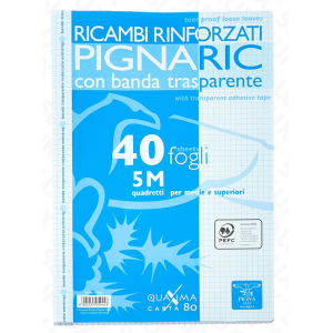 Ricambi rinforzati a4 rig.5m 80g confezione da 40 fogli