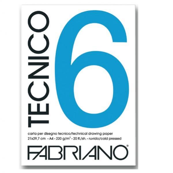 Album da disegno Fabriano tecnico 6 bianco A4 liscio da 20