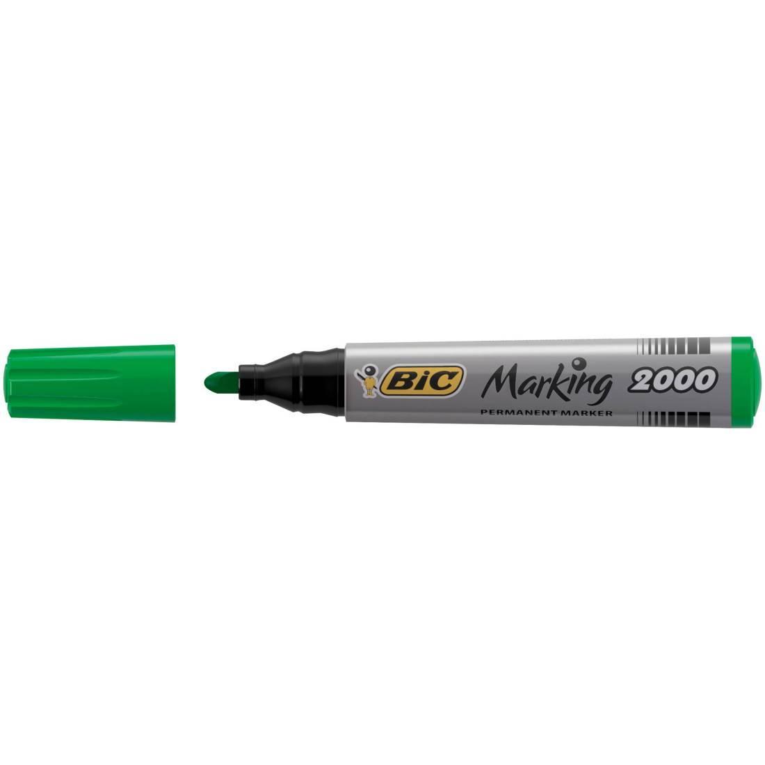 Pennarello Bic Marking 2000 verde punta tonda 1.7mm confezione da 12