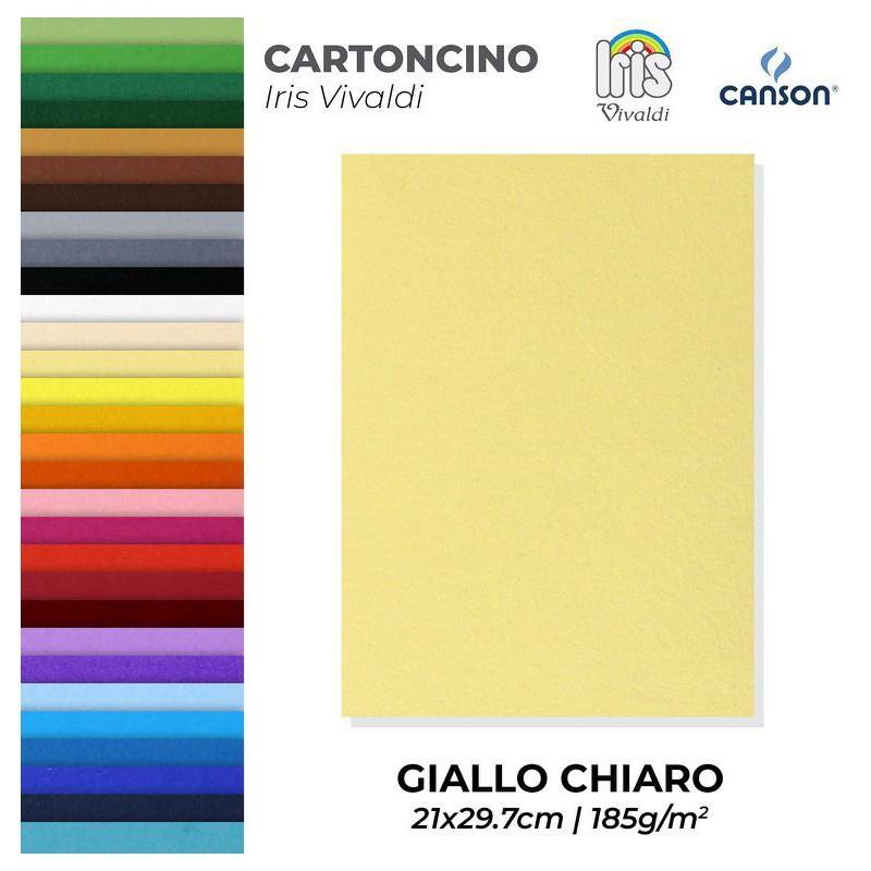 Cartoncino Iris Vivaldi giallo chiaro A4 confezione da 50