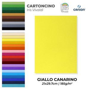 Cartoncino iris vivaldi giallo canarino a4 confezione da 50