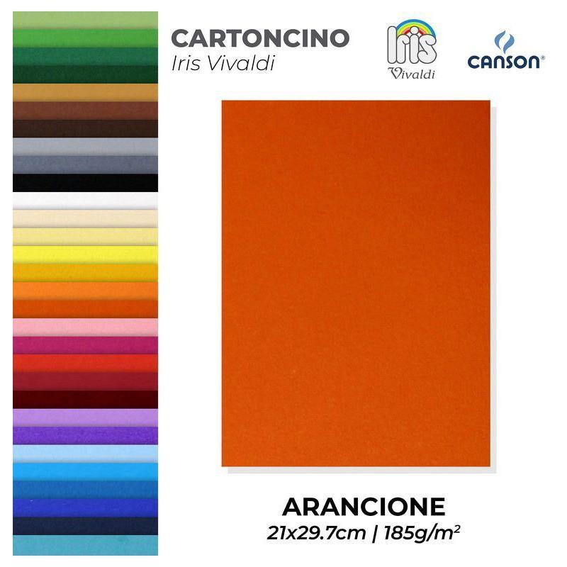 Cartoncino Iris Vivaldi arancione A4 confezione da 50