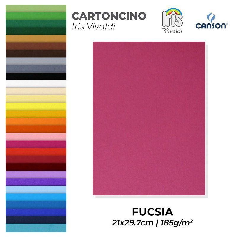 Cartoncino Iris Vivaldi fucsia A4 confezione da 50