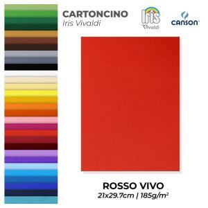 Cartoncino iris vivaldi rosso vivo a4 confezione da 50