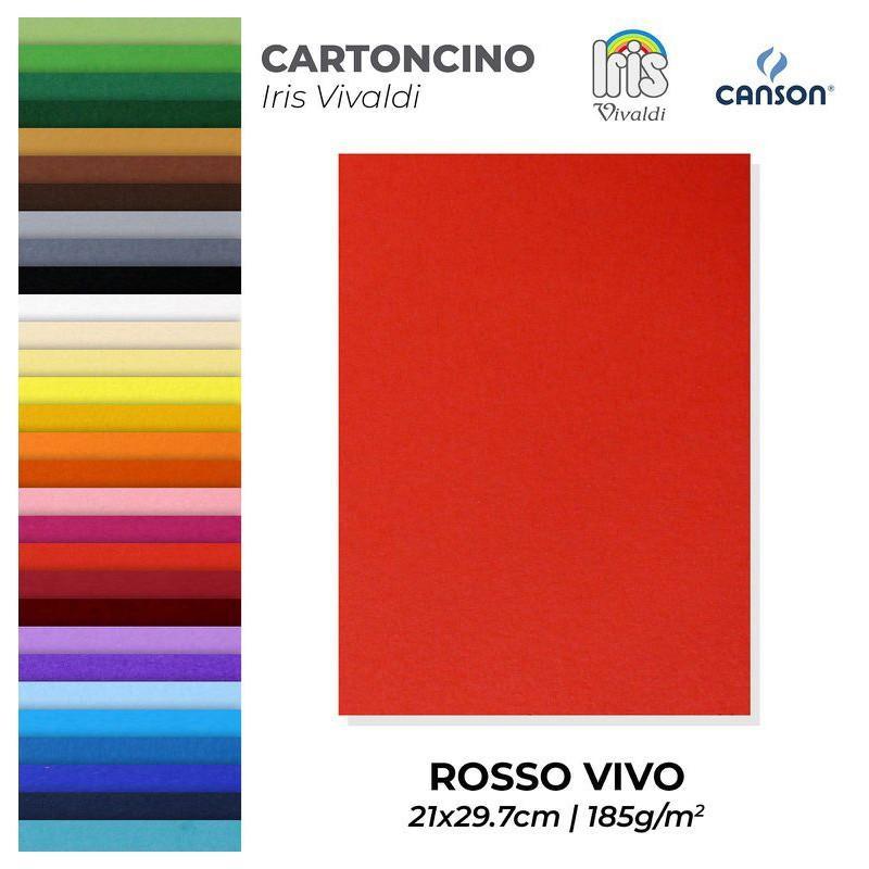 canson cartoncino iris vivaldi rosso vivo a4 confezione da 50 - foto 1