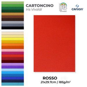 Cartoncino iris vivaldi rosso a4 confezione da 50