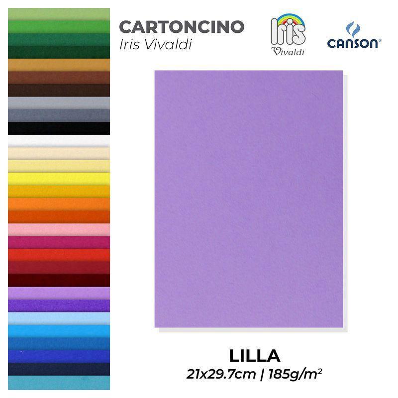 Cartoncino Iris Vivaldi lilla A4 confezione da 50