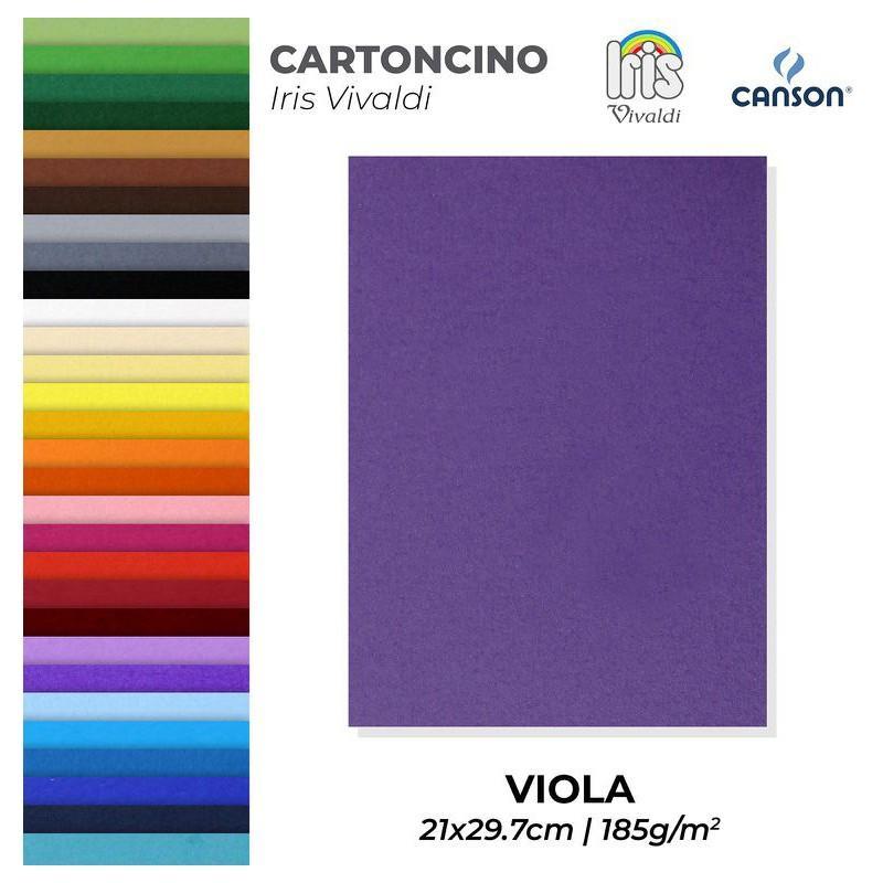 Cartoncino Iris Vivaldi viola A4 confezione da 50