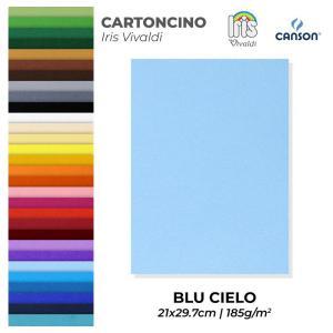 Cartoncino iris vivaldi blu cielo a4 confezione da 50