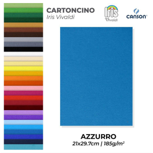 Cartoncino iris vivaldi azzurro a4 confezione da 50