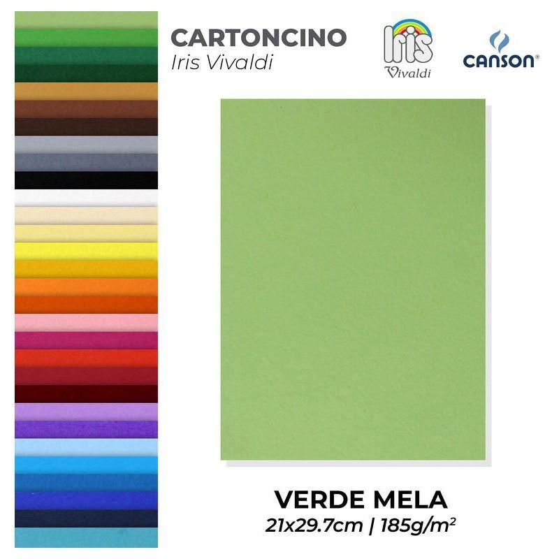 Cartoncino Iris Vivaldi verde mela A4 confezione da 50