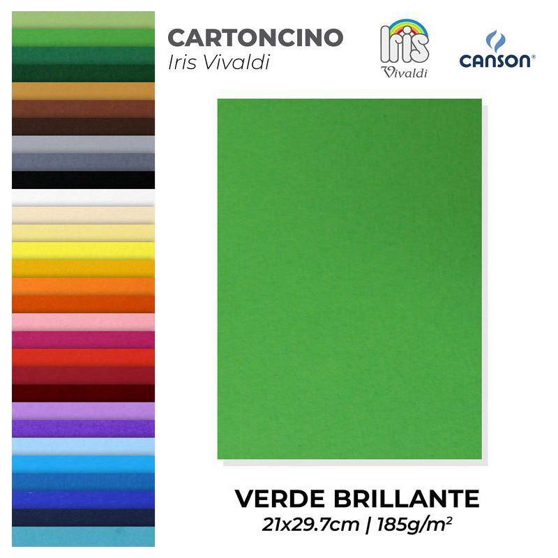 Cartoncino Iris Vivaldi verde brillante A4 confezione da 50