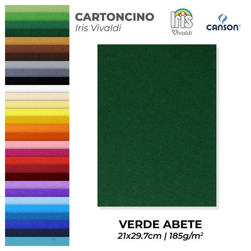 Cartoncino Iris Vivaldi verde abete A4 confezione da 50