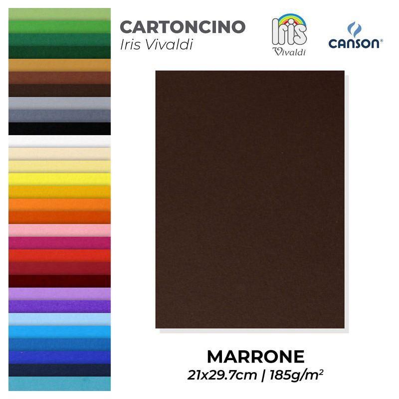 Cartoncino Iris Vivaldi marrone A4 confezione da 50