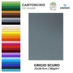 Cartoncino iris vivaldi grigio scuro a4 confezione da 50