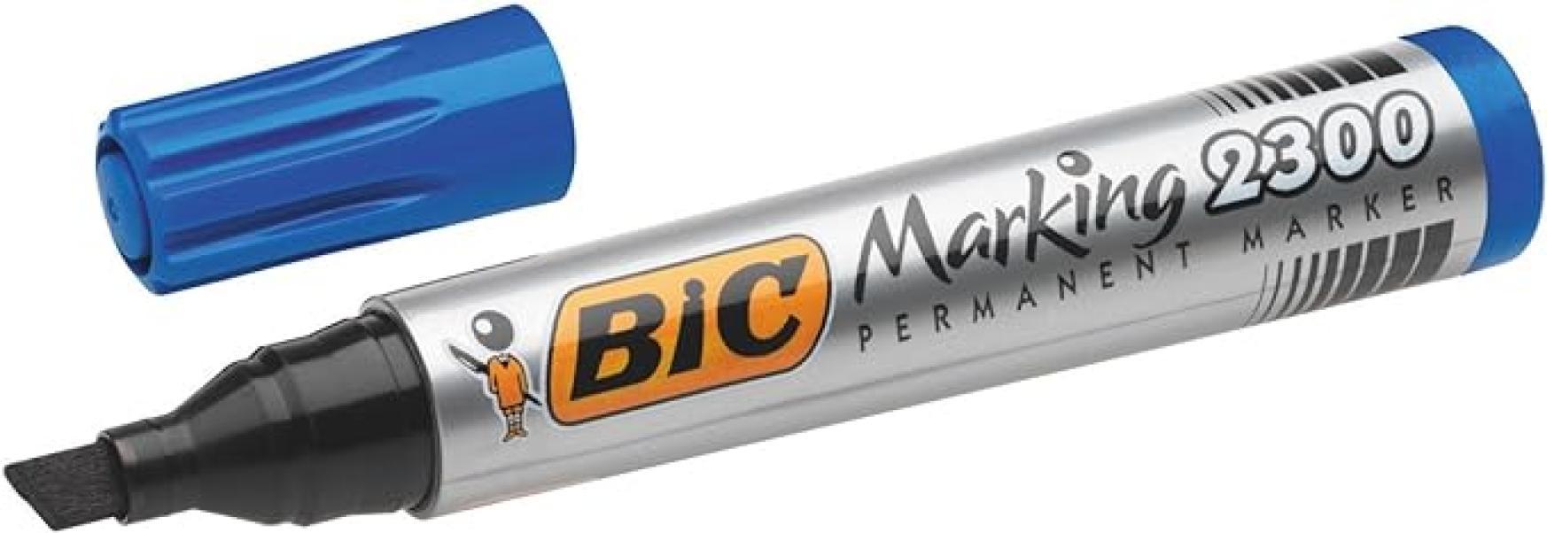 Pennarello Bic Marking 2300 blu punta scalpello confezione da 12