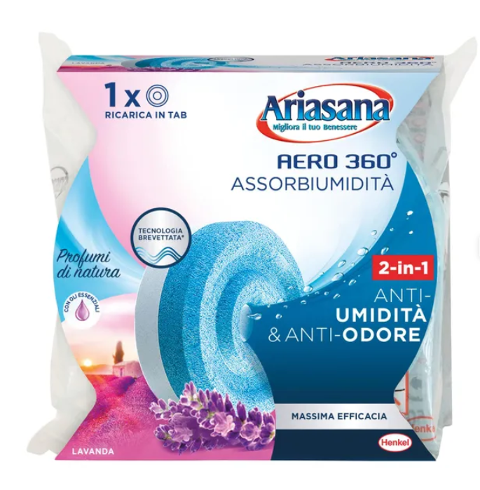 Ricarica assorbiumiditu00e0 Ariasana aero 360u00b0 lavanda 450g