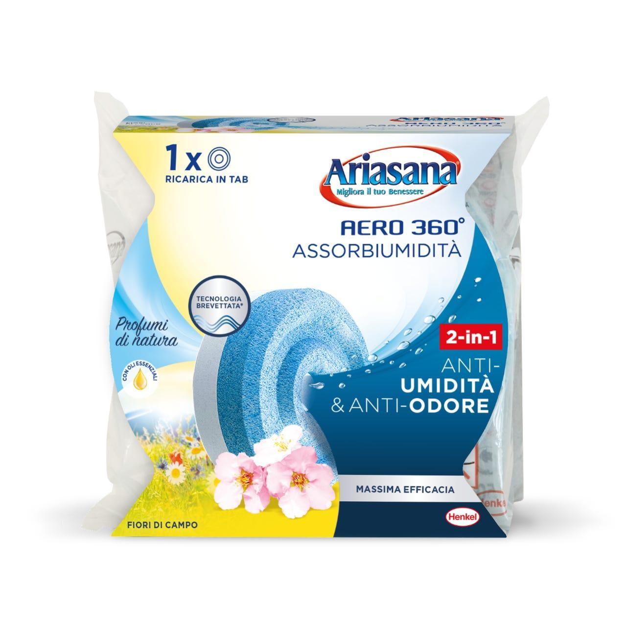 Ricarica assorbiumiditu00e0 Ariasana aero 360u00b0 fiori di campo 450g