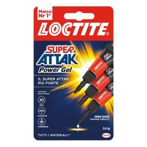 Colla super attak power gel loctite confezione da 3