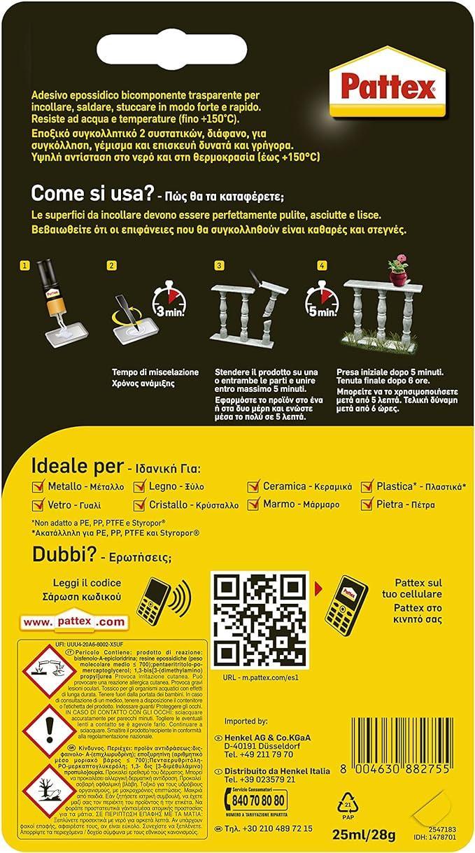 Adesivo saldatutto Pattex power epoxy 12g