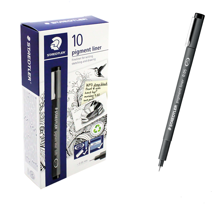 Penna Stadtler Pigment Liner nero 308 0.05mm confezione da 10