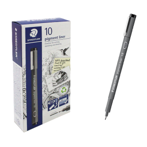 Penna stadtler pigment liner nero 308 1.0mm confezione da 10