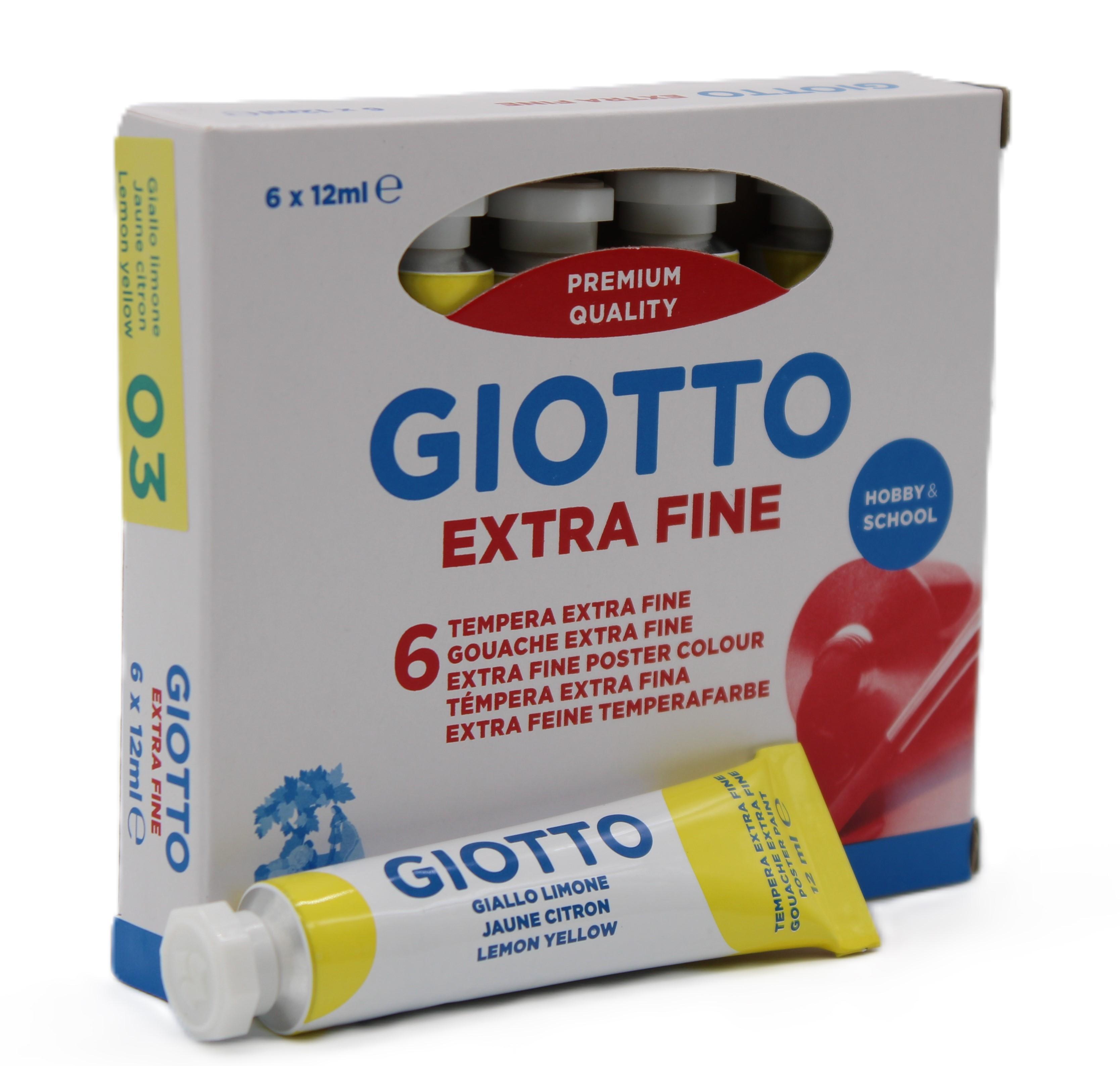 Tempera Giotto giallo limone 12ml confezione da 6