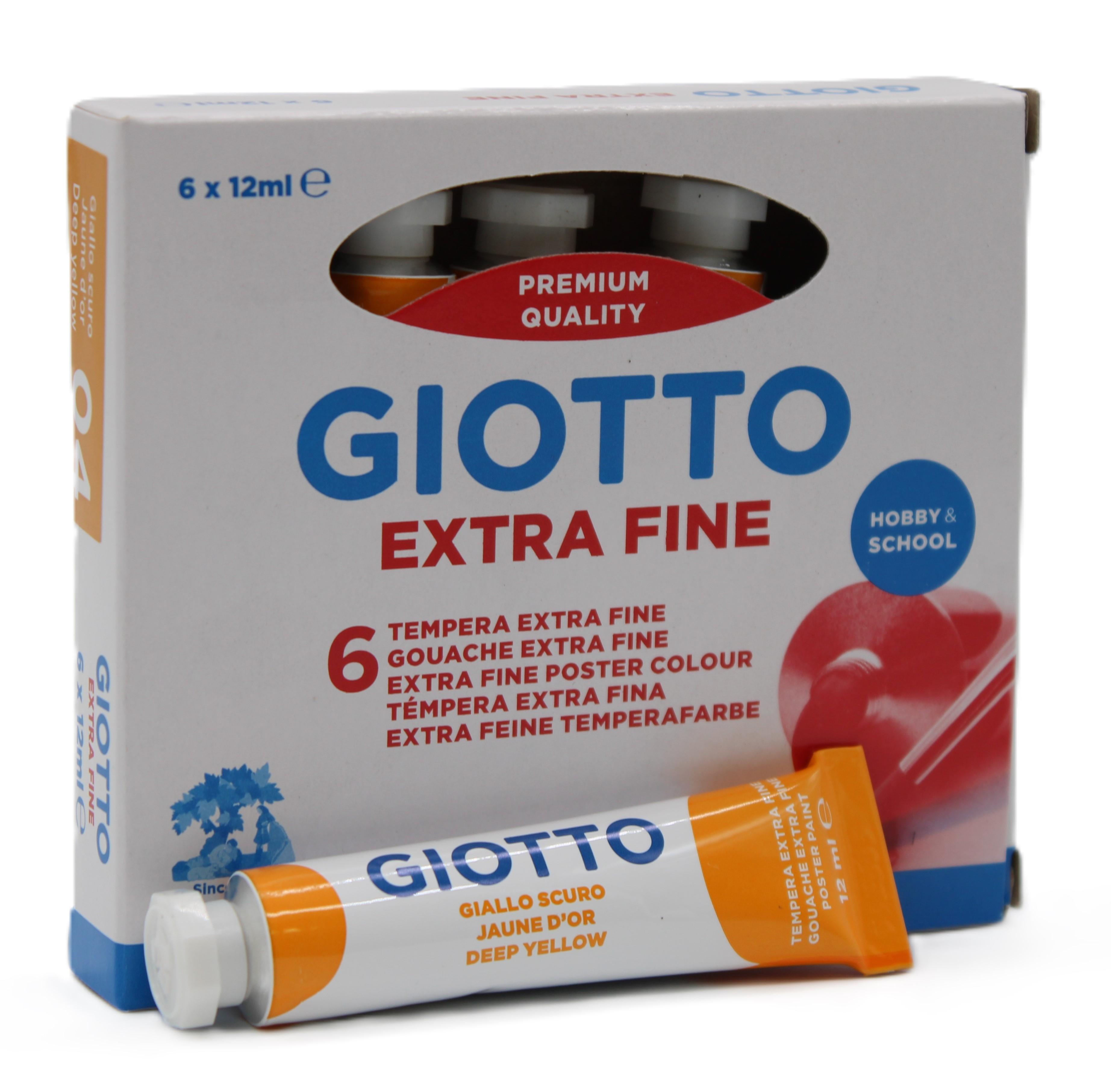 Tempera Giotto giallo scuro 12ml confezione da 6