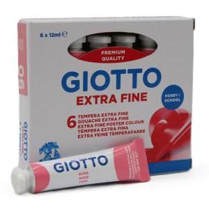 Tempera giotto rosa 12ml confezione da 6