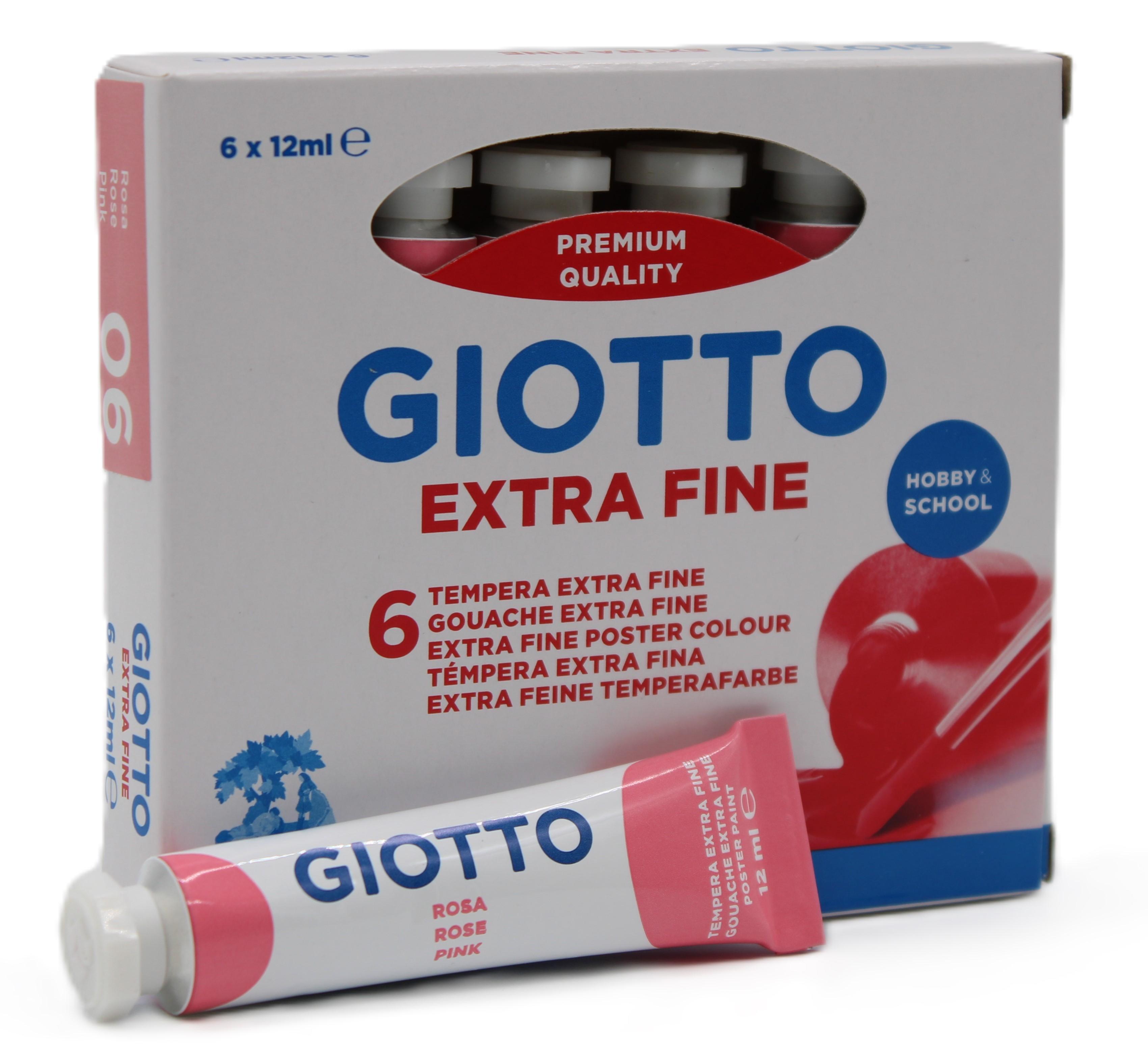 Tempera Giotto rosa 12ml confezione da 6