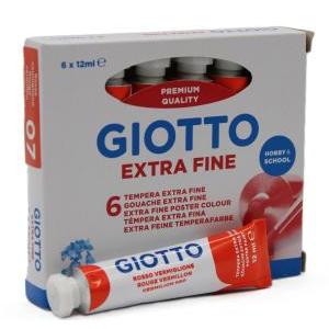 Tempera giotto rosso vermiglione 12ml confezione da 6