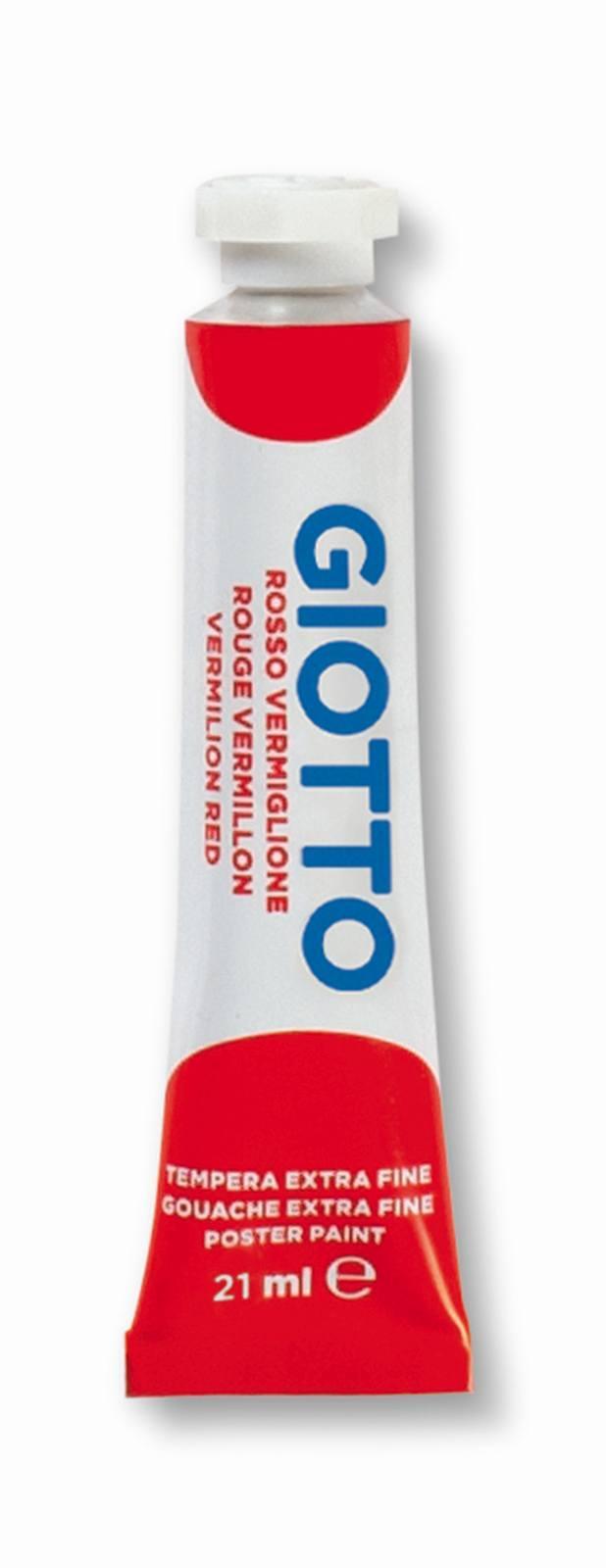 Tempera Giotto rosso vermiglione 12ml confezione da 6