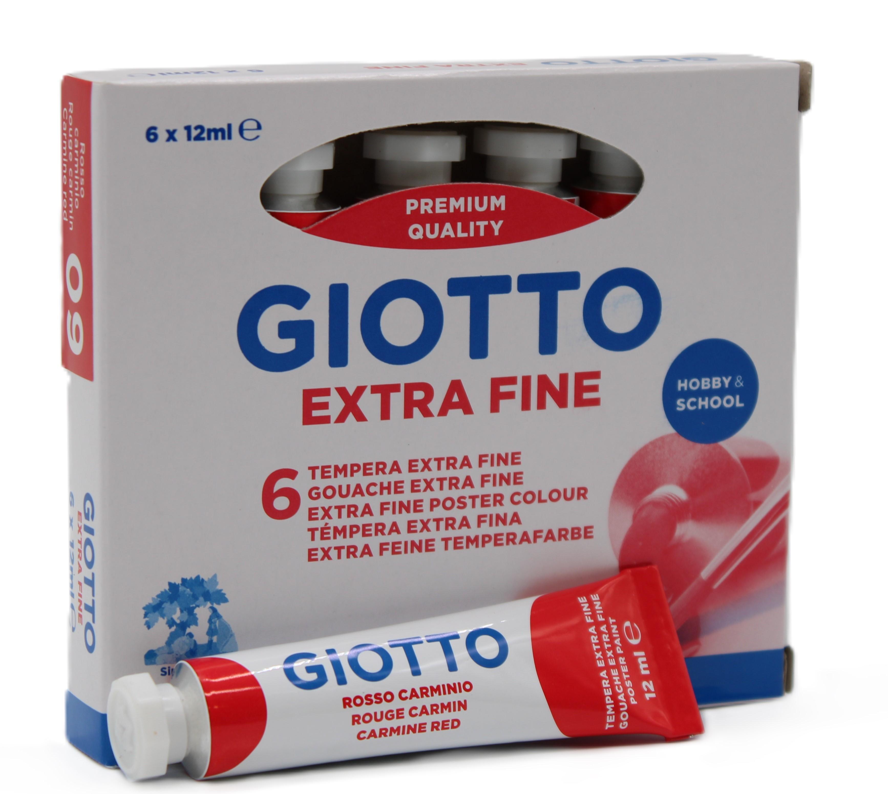 Tempera Giotto rosso scarlatto 12ml confezione da 6