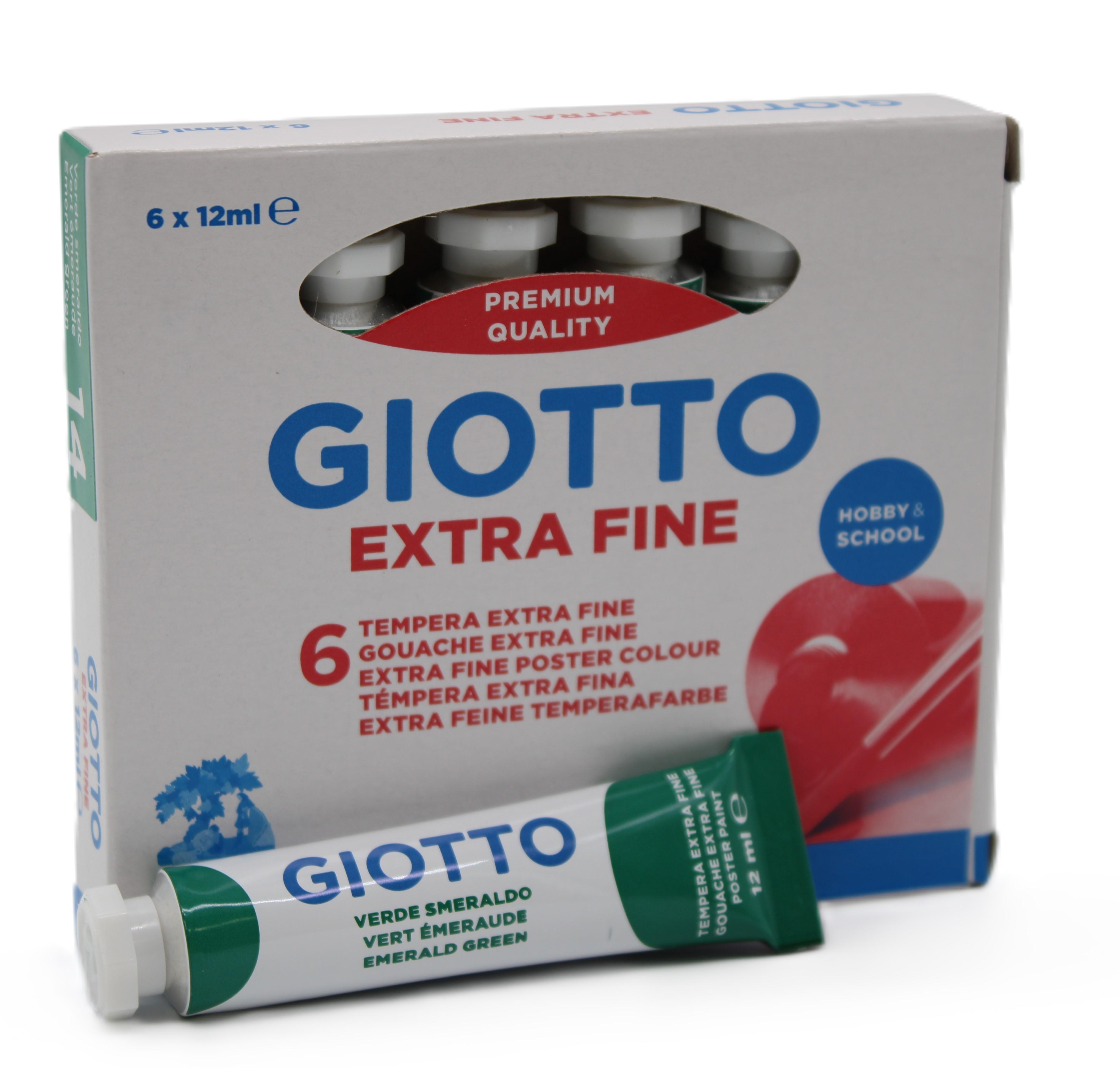 Tempera Giotto verde smeraldo tubo 12ml confezione da 6