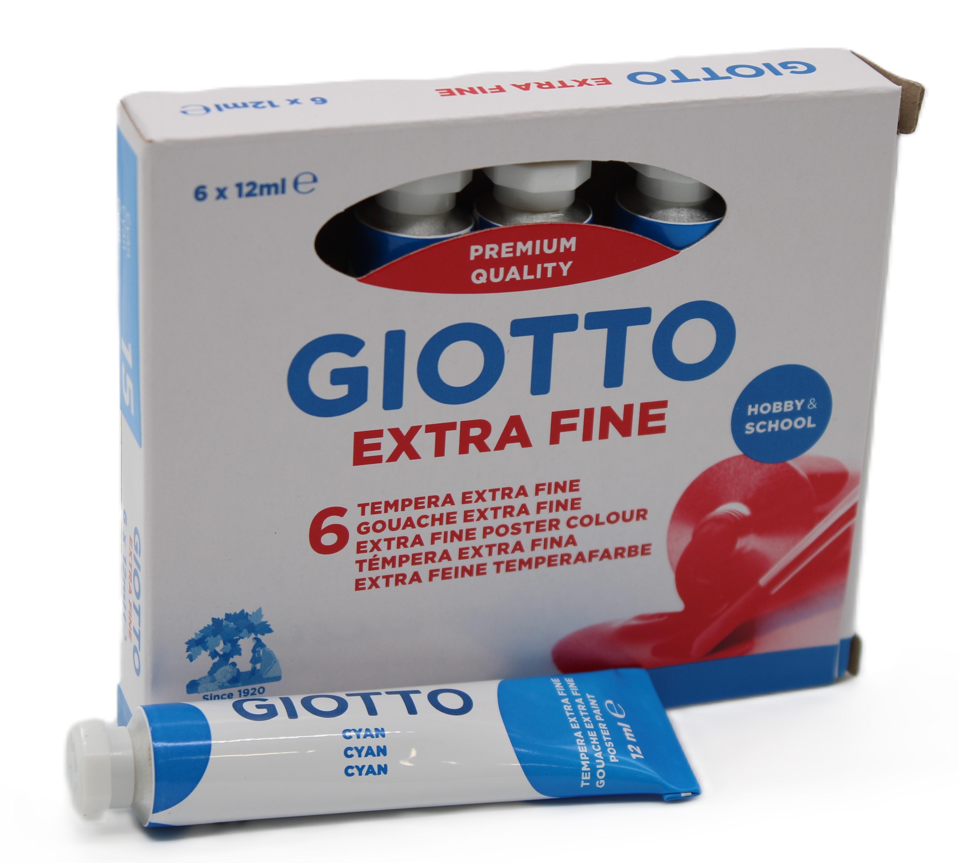 Tempera Giotto ciano tubo 12ml confezione da 6