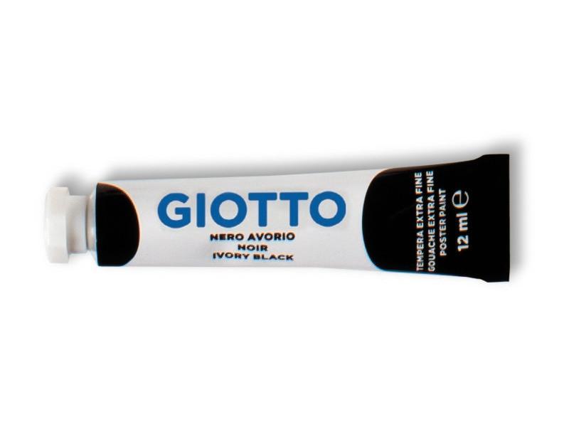 Tempera Giotto nero tubo 12ml confezione da 6