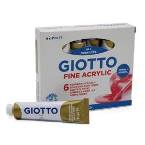 Tempera giotto tubo oro 21ml confezione da 6