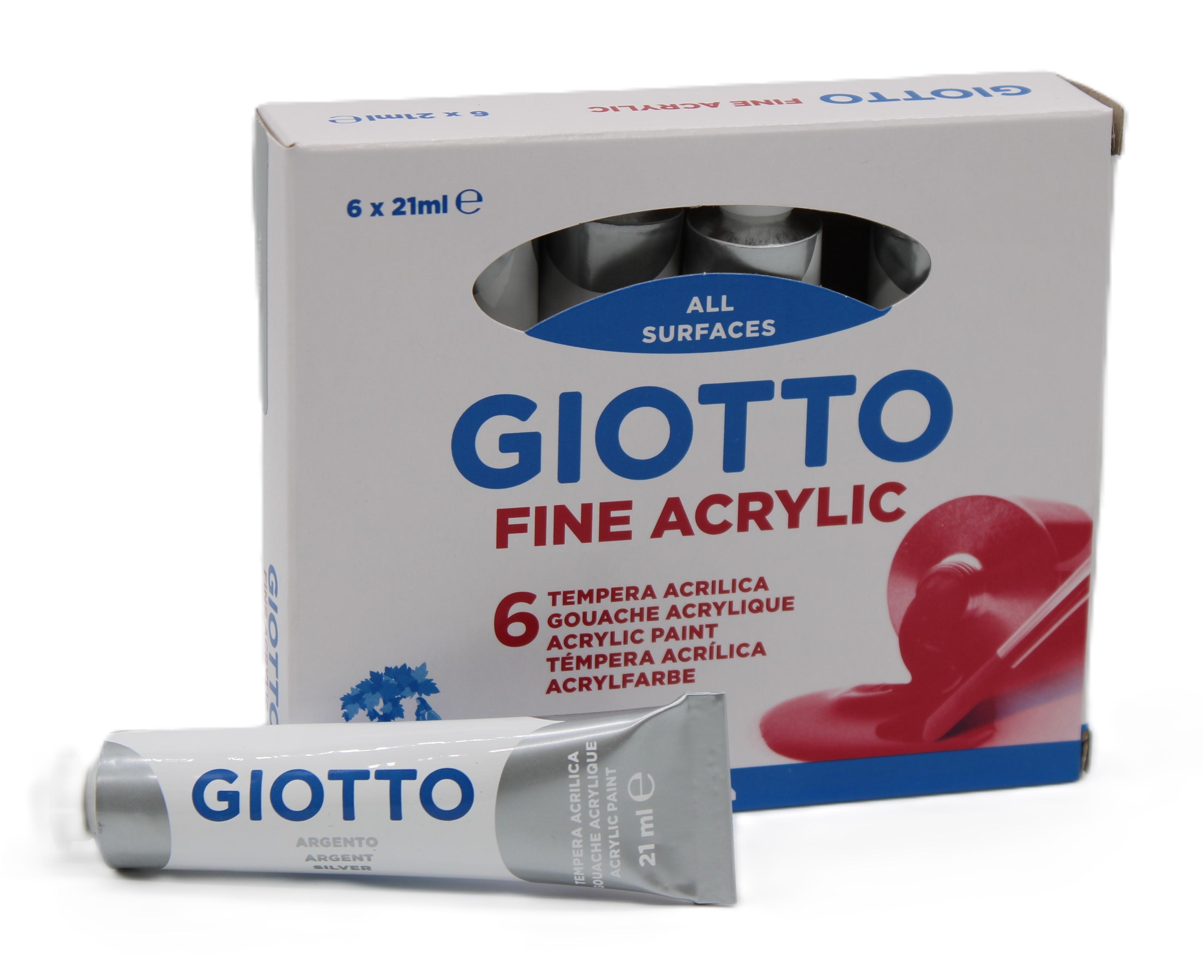 Tempera Giotto tubo argento 21ml confezione da 6