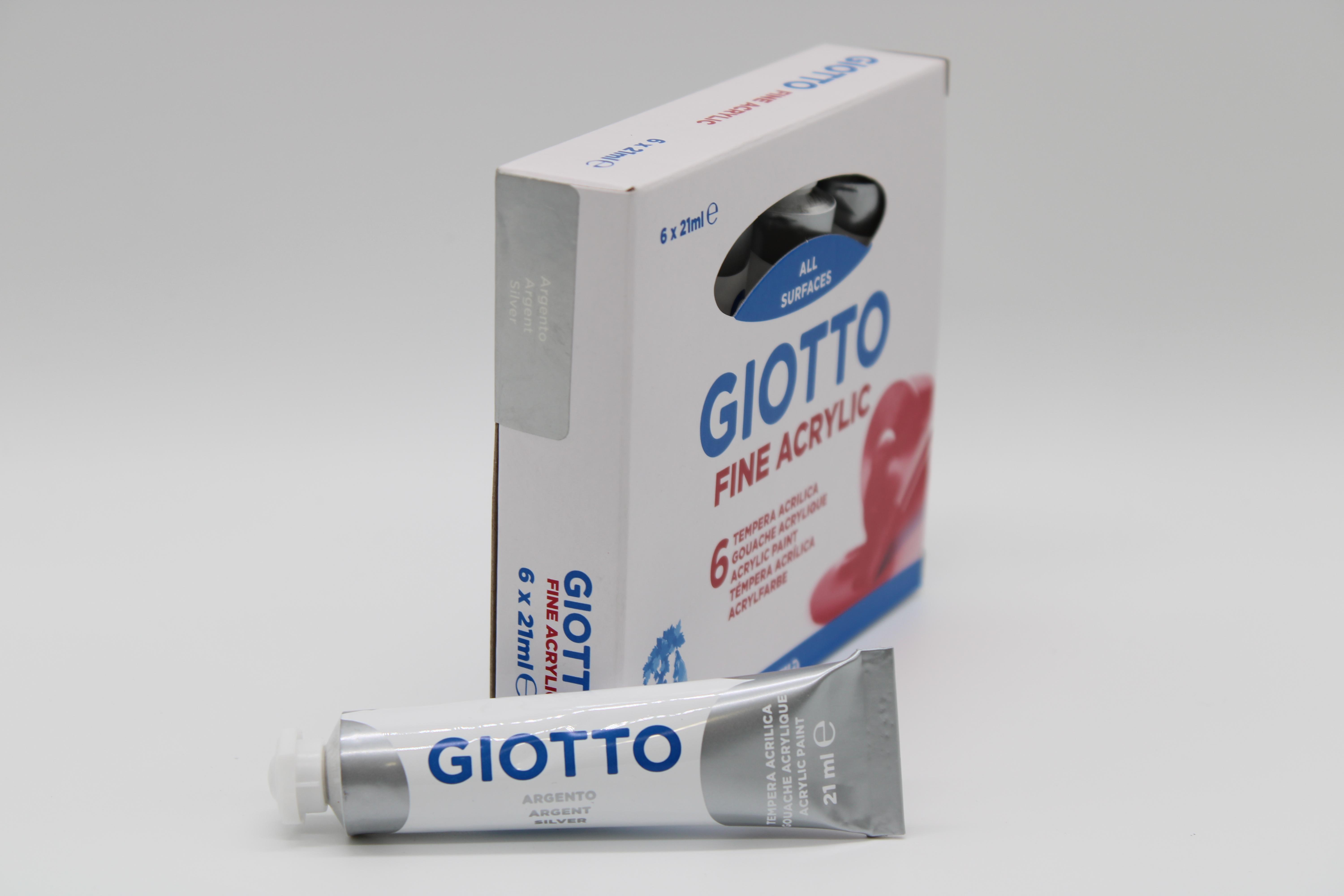 Tempera Giotto tubo argento 21ml confezione da 6