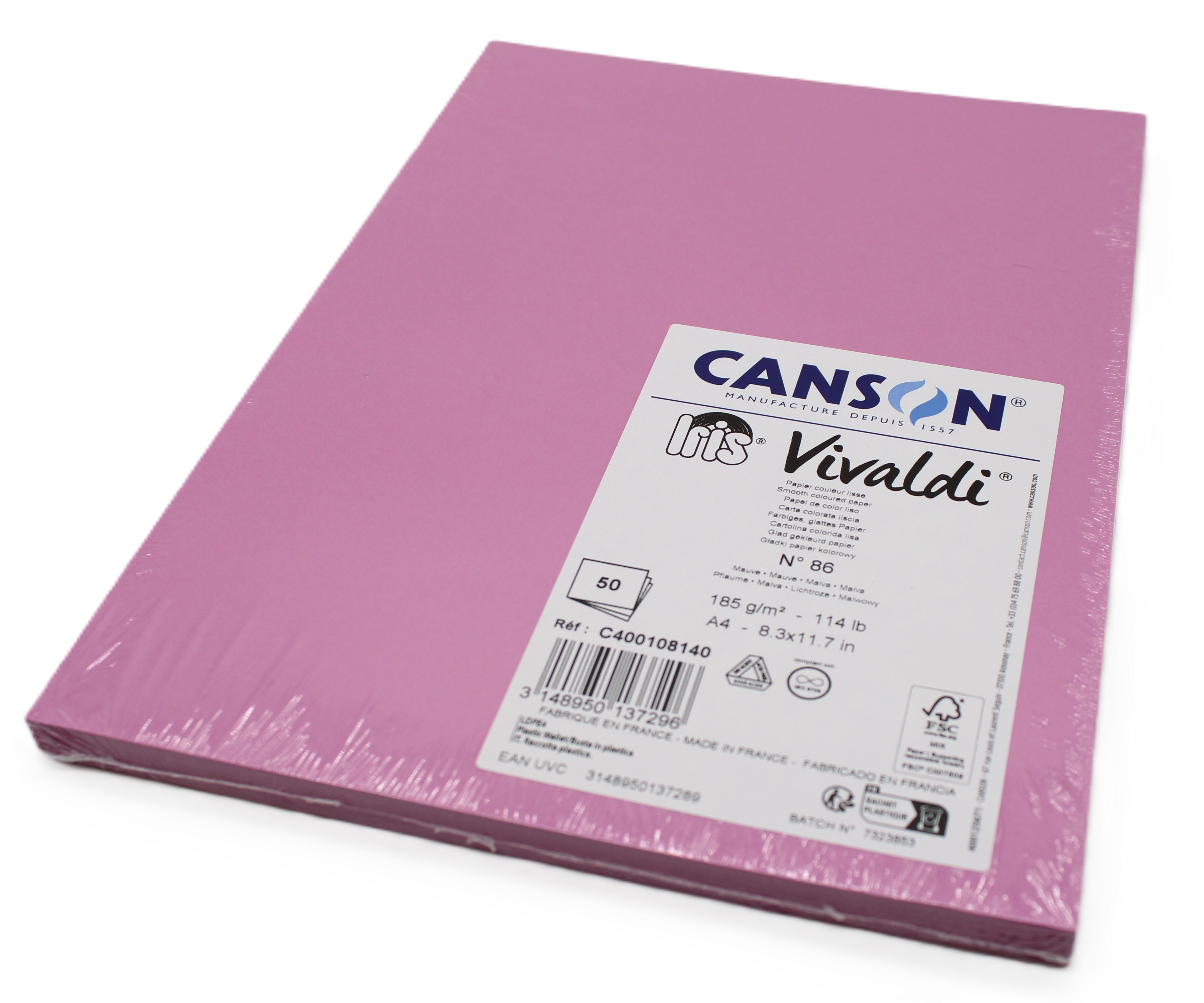 Cartoncino Iris Vivaldi malva A4 confezione da 50