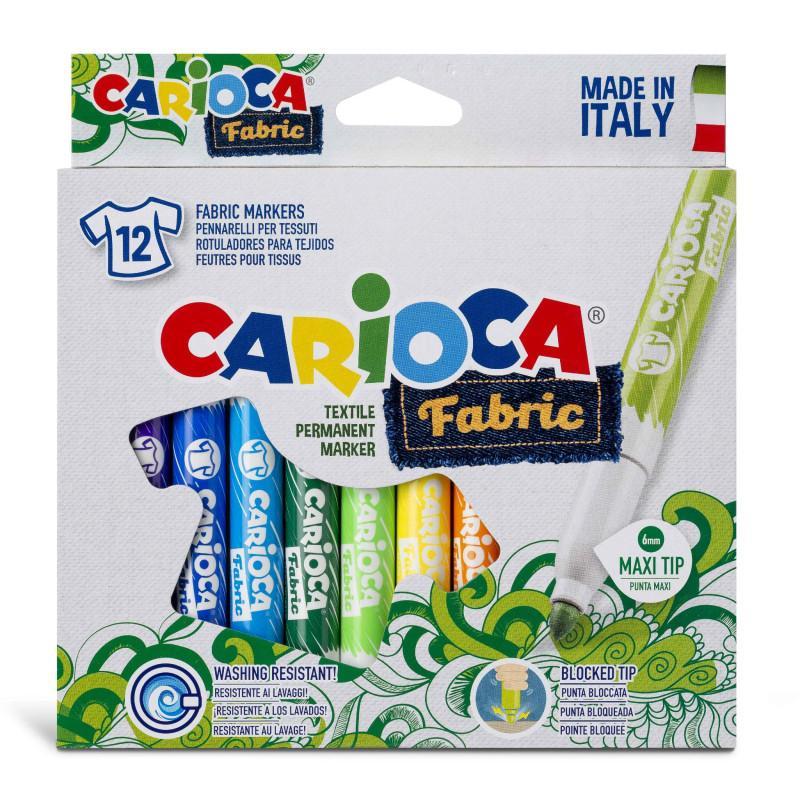 Pennarelli per tessuti Carioca fabric confezione da 12