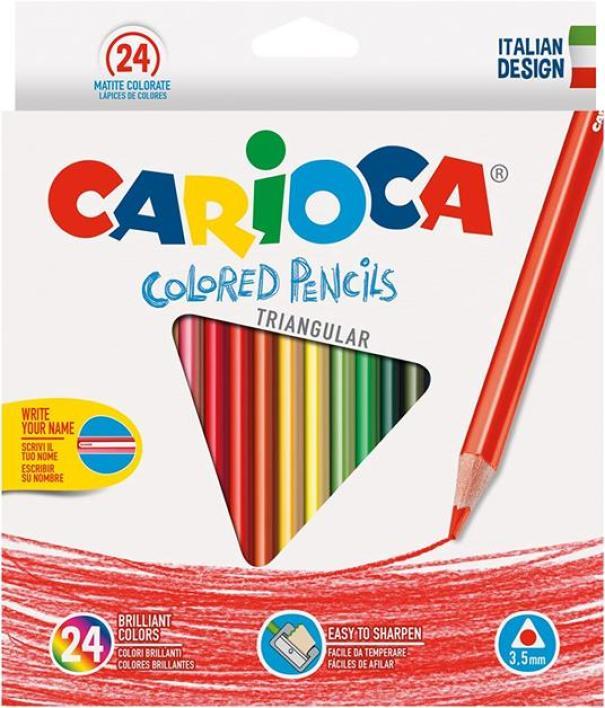 Pastelli triangolari Carioca confezione da 24