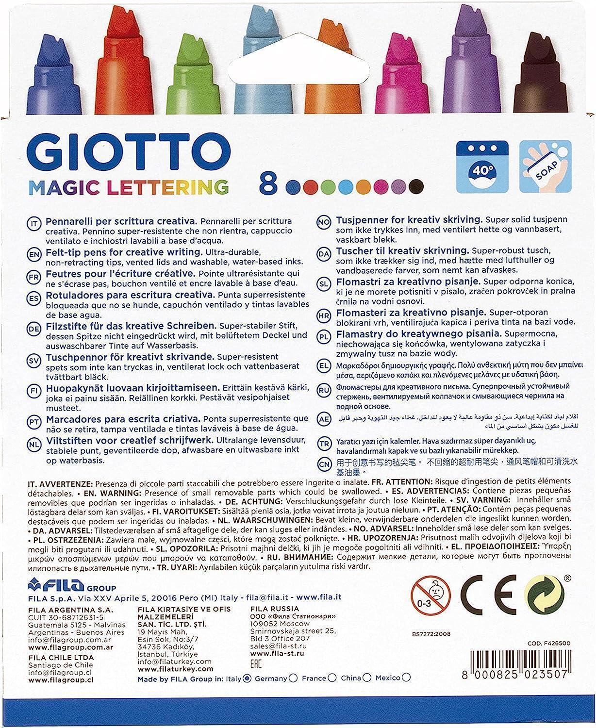 Pennarelli Giotto magic lettering confezione da 8