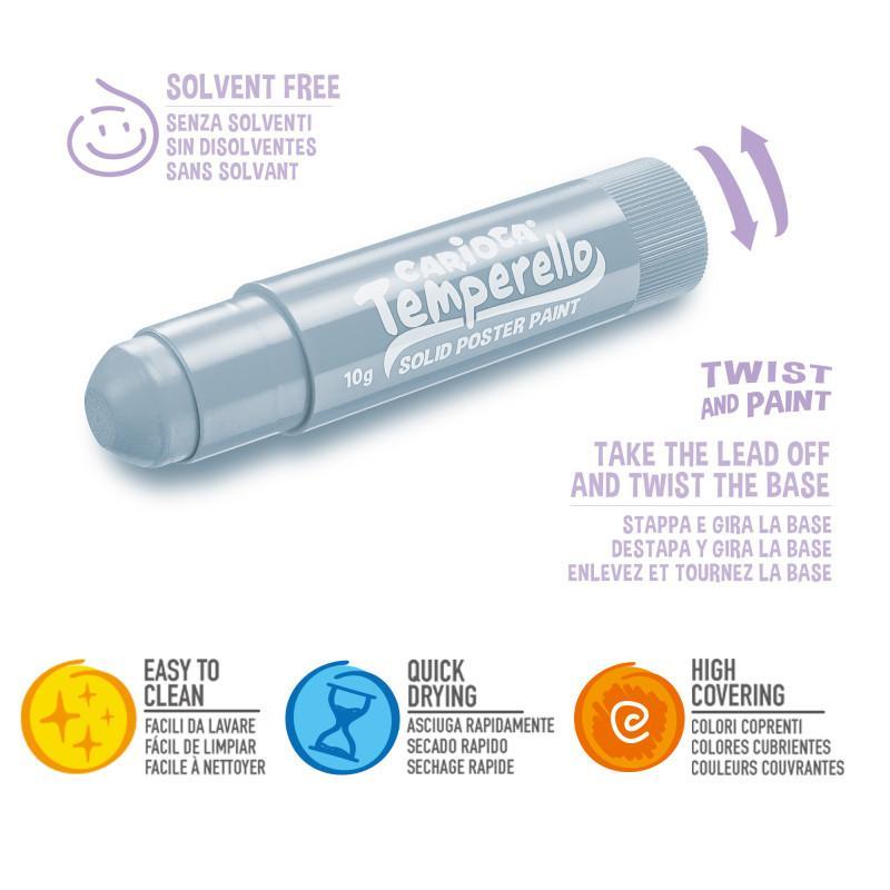 Tempera solida temperello Carioca pastel conf. da 8