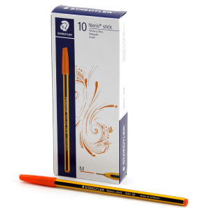 Penna sfera  noris stick 434 m arancione confezione da 10