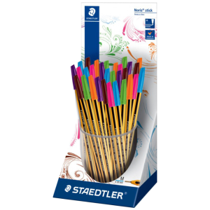 Penna a sfera  noris stick 434 tratto m colori assortiti confezione da 30