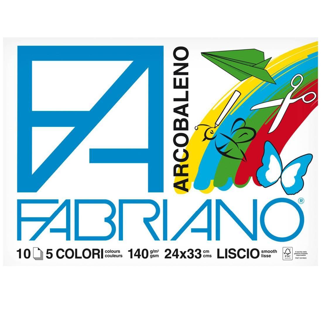 Album da disegno Fabriano Arcobaleno liscio da 10