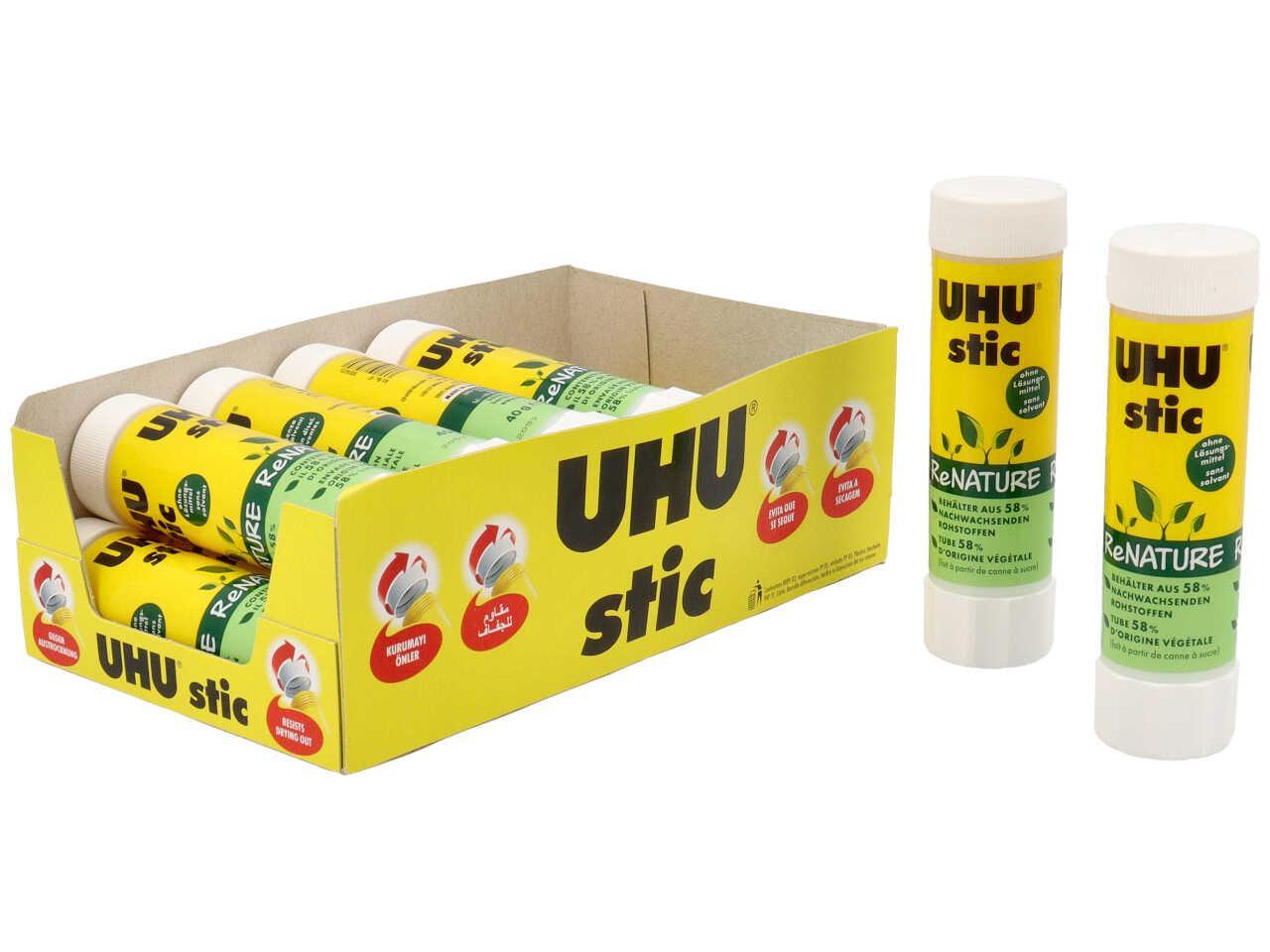 Colla stick Uhu renature 40gr confezione da 12